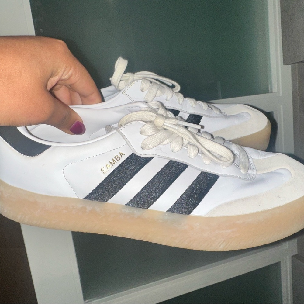 adidas Platform Samba White and Black Shoes